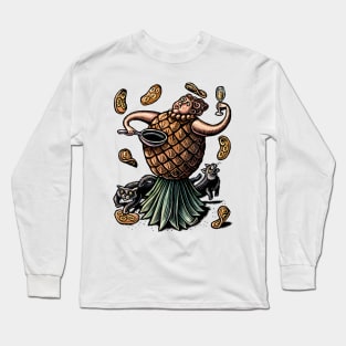 Pineapple Chef Making Pancakes Long Sleeve T-Shirt